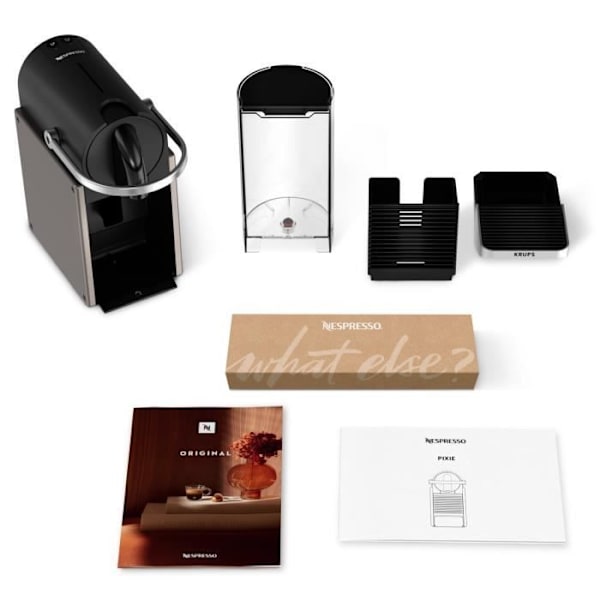 NESPRESSO KRUPS Pixie Pod eller kapsel kaffemaskin, 19 barer, 0,7 L tank, Titan YY5290FD