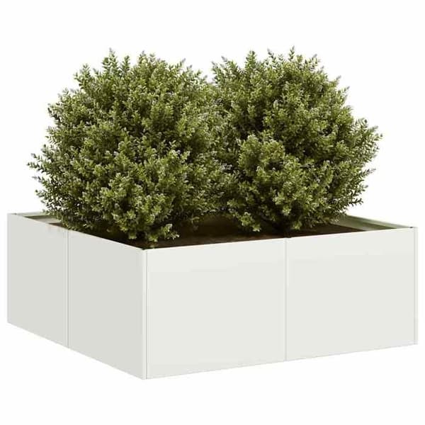 vidaXL Blomlåda vit 80x80x30 cm stål 860802