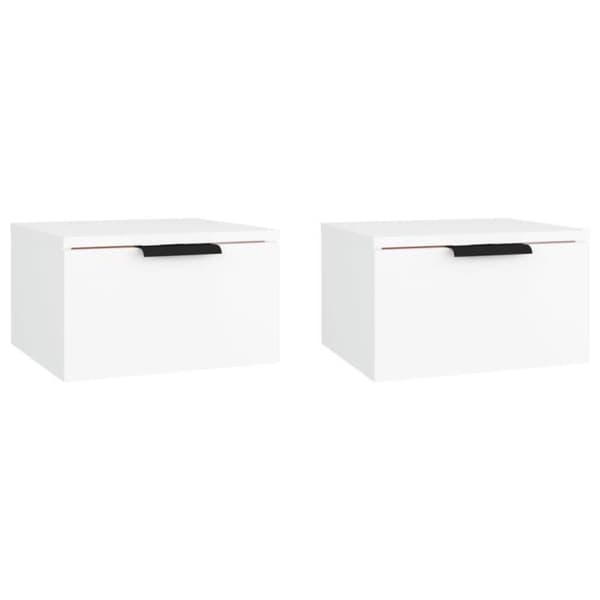 vidaXL Väggmonterade Sängbord 2 st Vit 34x30x20 cm811377 Vit