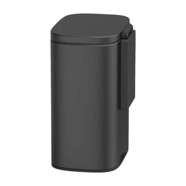 Väggmontable mattsvart soptunna "Sare" - 5 L