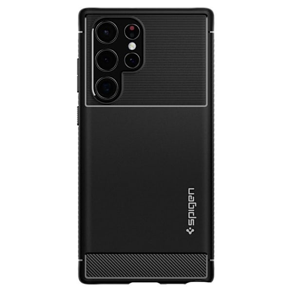Fodral - SPIGEN - Robust rustning - Mjuk - Silikon - Svart Svart