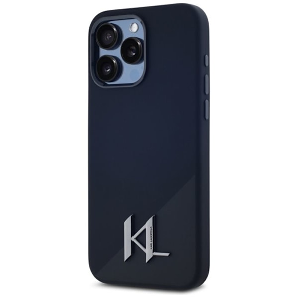 Coque Karl Lagerfeld i silikon Shadow Metal Initial MagSafe för iPhone 15 Pro (svart) svart