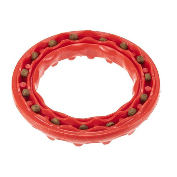 Hundleksak - FERPLAST - Smile ring - Röd - Storlek L - Stor hund RÖD