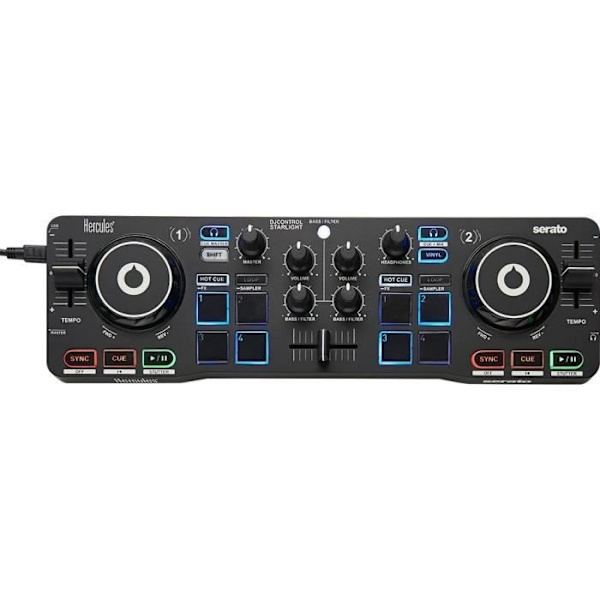 HERCULES DJ STARTER KIT - DJ Control Starlight + DJ Monitor 32 högtalare + hörlurar med ljudisolering