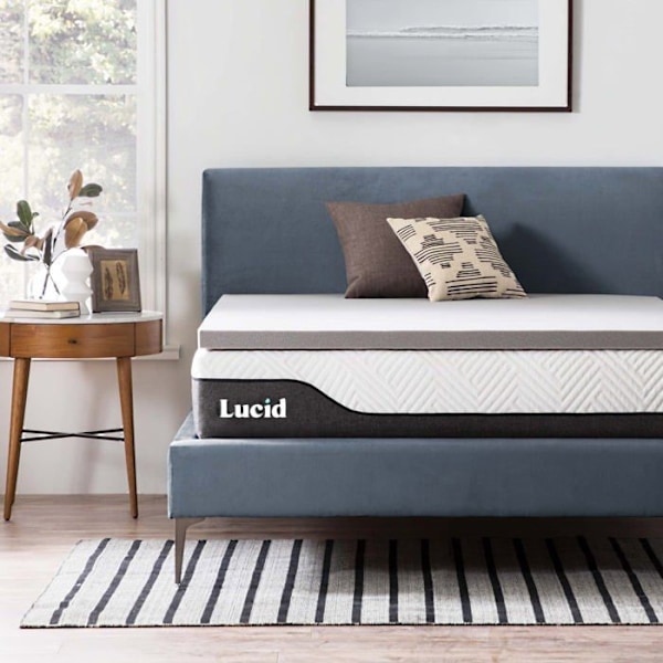 Lucid - LU5C801930BT-EU - 5 cm Memory Foam Övermadrass med Bambu Charcoal - Övermadrass 80 x 190 cm