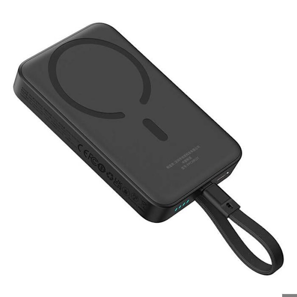 Baseus - Magnetic External Battery Mini (P1002210B113-00) - MagSafe, 2x USB-C, Lightning, 30W, Snabbladdning, 10000mAh - Svart Svart