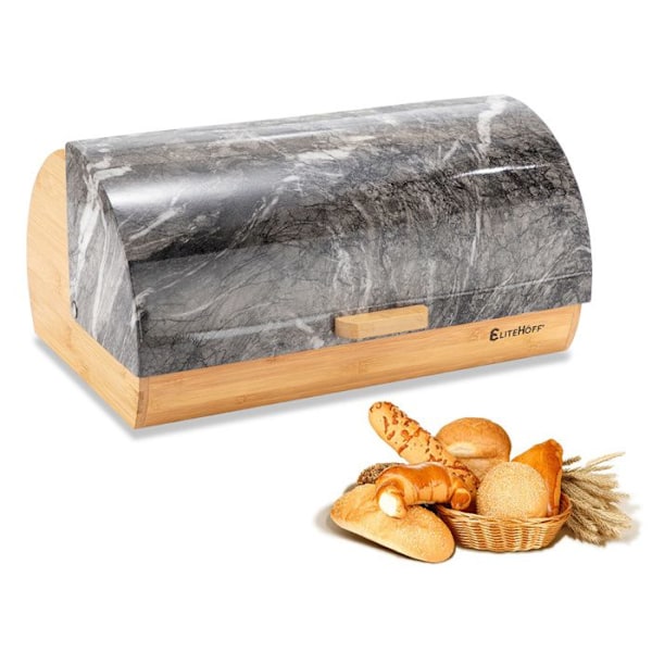 Brödask - Ej specificerat - E-6062 - Bambu - Marmorimiterande stål - Modern design marmor/ljust trä