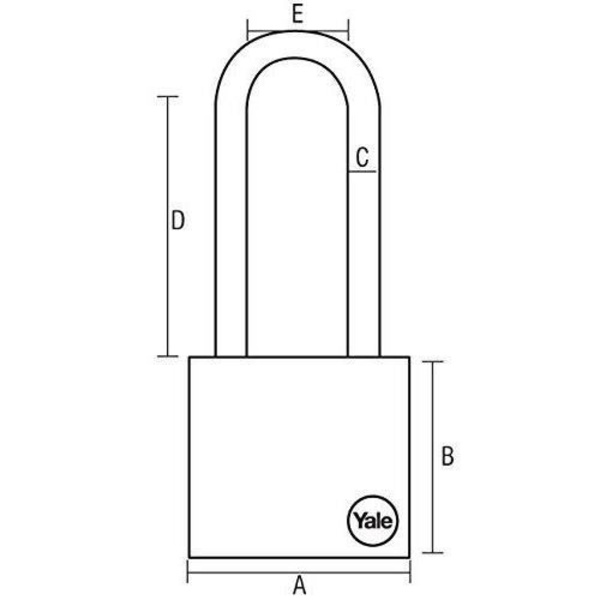 Yale -nbspLong Arc Security Hänglås, 40-nbspmm - Y110/40/163/1