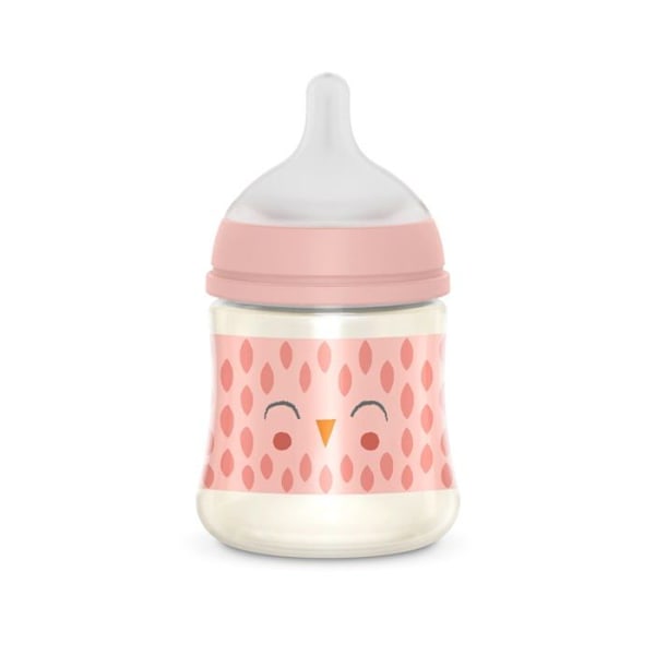 Suavinex - SUA000063 - 307831 - GLASFLASKA 120ML/SX PRO TAC FYSIOLOGISK LÅNGSAM FLÖDE/ROSA CHIBOU/BONHOMY