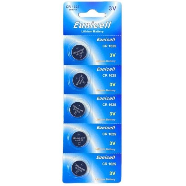Set med 5 Eunicell CR1625 / CR-1625 / CR 1625 litiumknappsbatterier