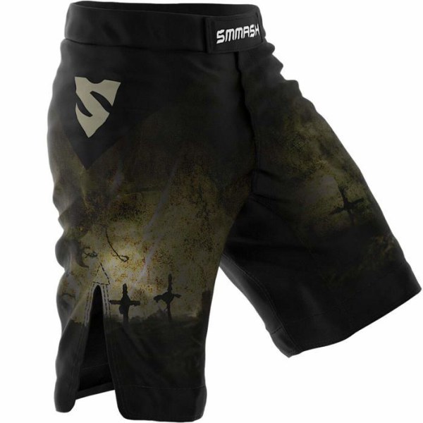 Boxningsshorts - kampsportshorts Smmash träningsshorts för män MMA Boxning Sport Gym Fitness Sportshorts för män Svart jag