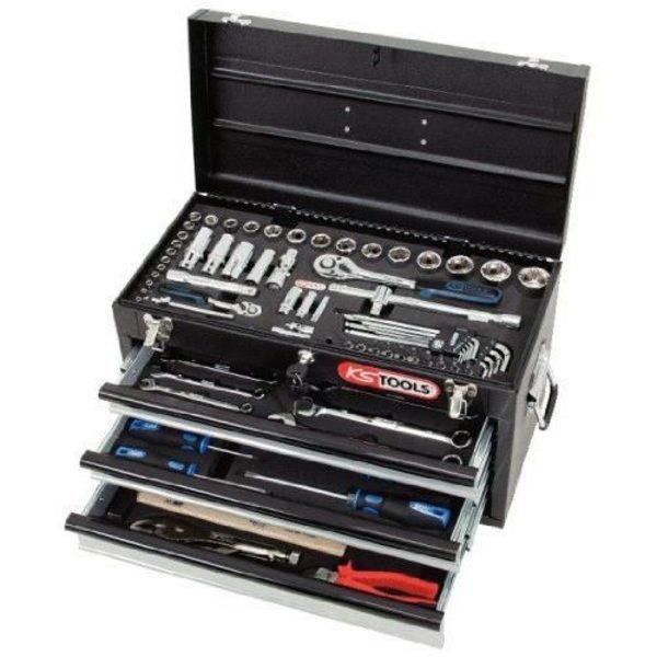 Verktygslåda - KS Tools - 99 stycken - Krom-vanadium - 1/2-quot 1/4-quot uttag - Kompletta verktyg