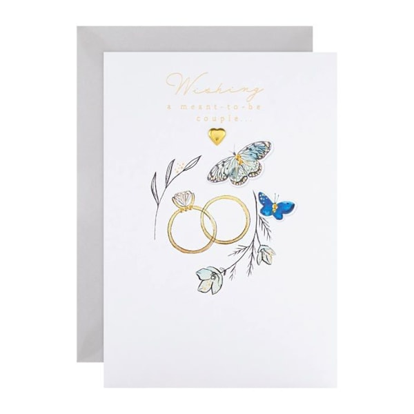 Hallmark - 25571300 - Bröllopskort för par - Traditionella gyllene ringar