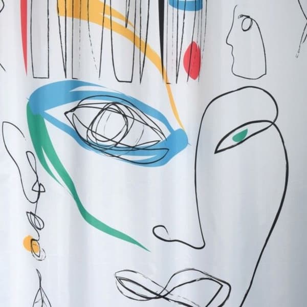 Duschdraperi Polyester FACES 180x200cm Mångfärgad Spirella Flerfärgad