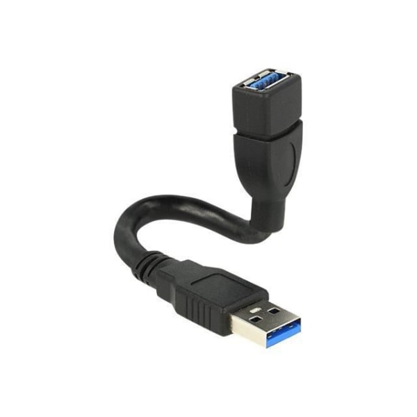 DeLOCK ShapeCable USB-kabelförlängning USB typ A (F) till USB typ A (M) USB 3.0 15 cm svart