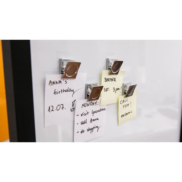 Silverfärgade magnetklipp - set med 4 magneter