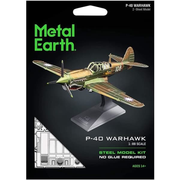 Fascinations Metal Earth P-40 WARHAWK 3D Metal Pussel