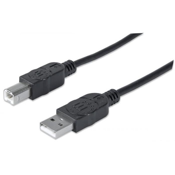 MANHATTAN USB-kabel - ICOC U-AB-50-U2 - 5m - Skärmad - Guldpläterad kontakt