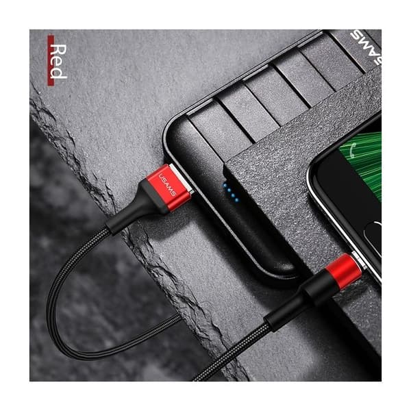 USAMS micro USB-kabel 1,2 m Snabbladdning Röd