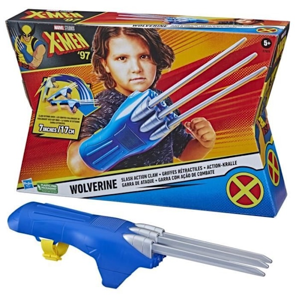 Wolverine infällbara klor, superhjältekostymleksak, leksak för flickor och pojkar, från 5 år och uppåt, Marvel Studios X-Men 97 Flerfärgad