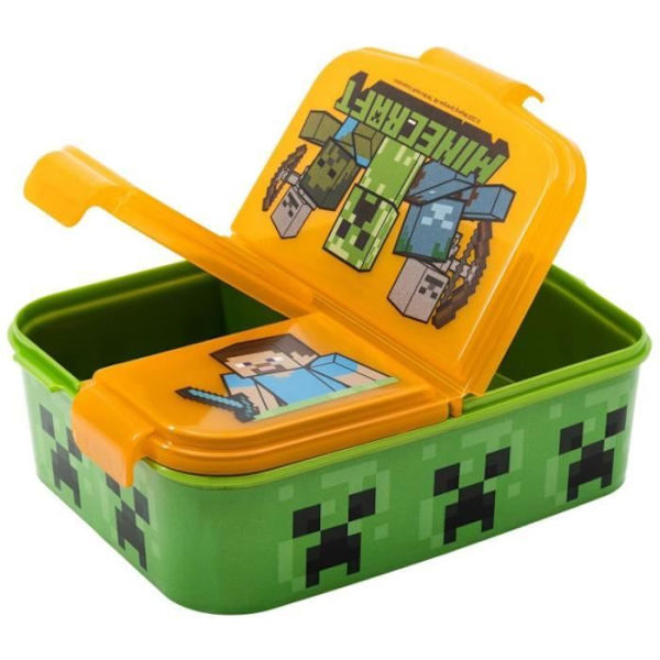 Snackbox - Stor - Minecraft - Multifack - Orange - Barn Orange, Flerfärgad