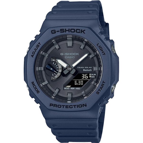 Klocka - Casio - GA-B2100-2AER - Kvarts - Analog - Blå plastrem Blå