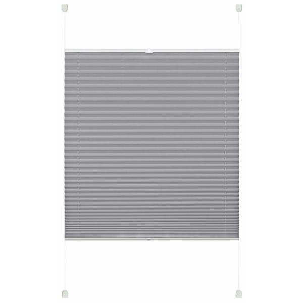 Deco company - 23-2125 - Clip-on, Opak, Monteringssats ingår, Plisségardin med 2 EASYFIX skenor, Grå, 90 x 130 cm, Polyester