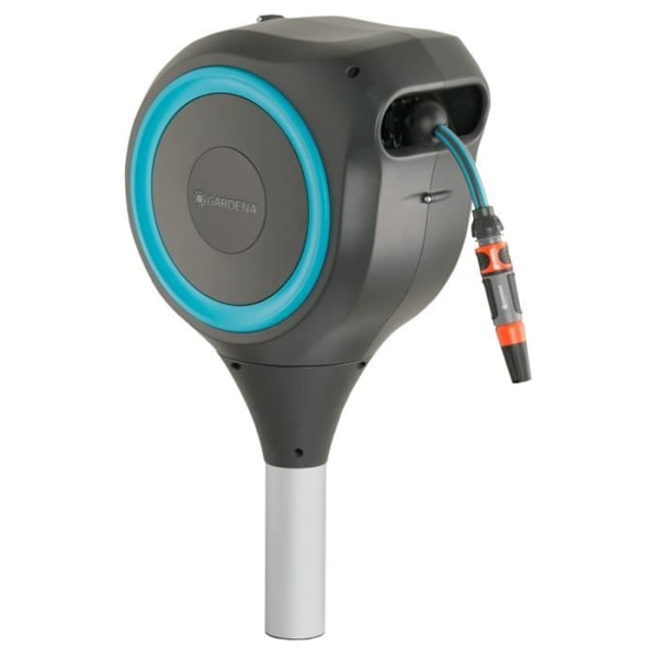 Automatisk dispenser på spik GARDENA RollUp M blå kant - Längd 20m - Ø11mm - Komplett kit Turkos