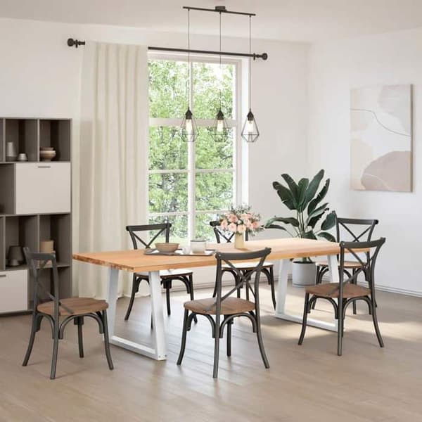 vidaXL V-formade matbordsben, 2 stycken, vit, 70 x (72-73,3) cm, stål 4012569