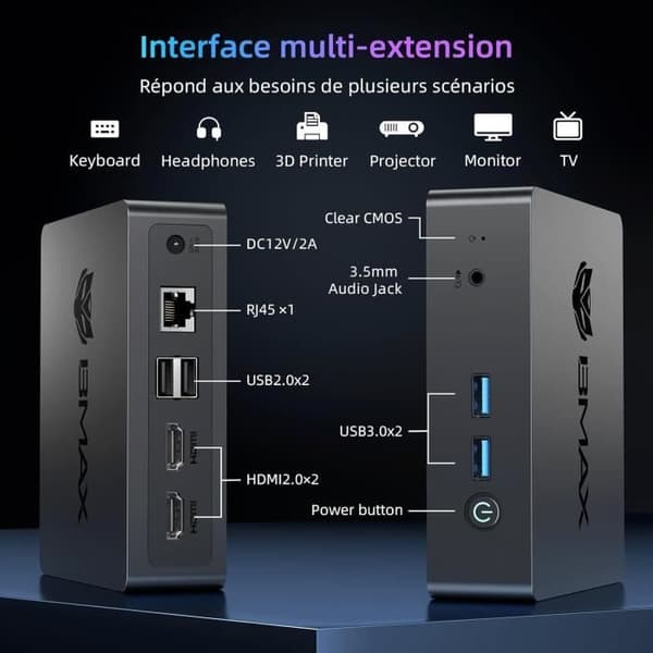 Mini PC - BMAX - B3 Pro - Intel Celeron N5095 - 8 GB RAM - 256 GB SSD