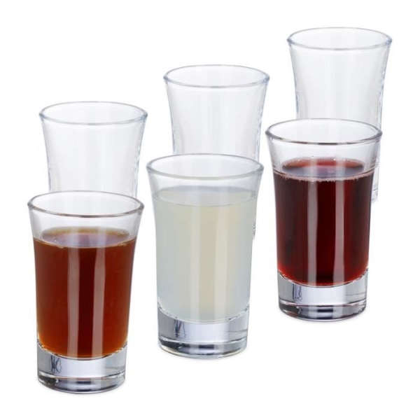 Relaxdays snapsglas, set om 6, snapsglas, 4 cl, matsmältningsglas, espresso, snaps, snapsglas, klara