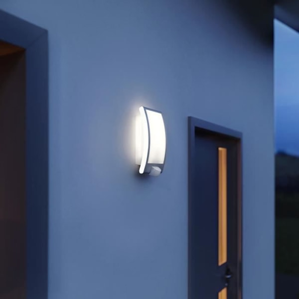 STEINEL Vägglampa utomhus med sensor L 22 S 60W IP44 E27- Rostfritt stål Silvergrå