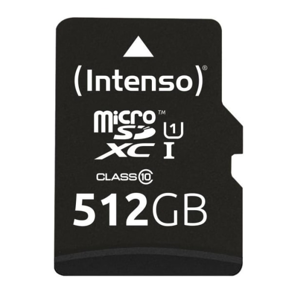 Flashminneskort - Intenso GmbH - Micro SDXC 512GB Intenso Premium C10 UHSI- 45MB/s inkl. SD-adapter - Svart