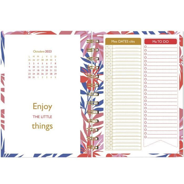 Weekly Paper Agenda - DRAEGER PARIS - 2023 - 2024 - Rosa Flerfärgad