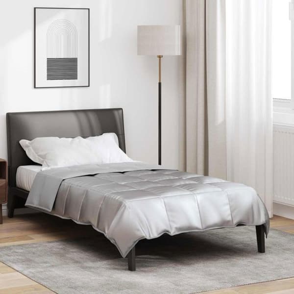 Sängkläder - VIDAXL - 220 x 140 cm - Vadderad - Mikrofiber satin - Allergivänlig Silver
