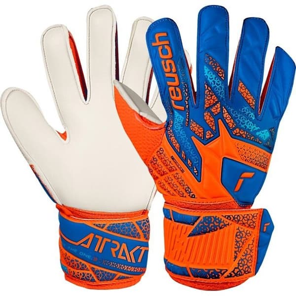 Reusch Fotbollsmålvaktshandskar Barn Attrakt Solid chocker orange/blå M