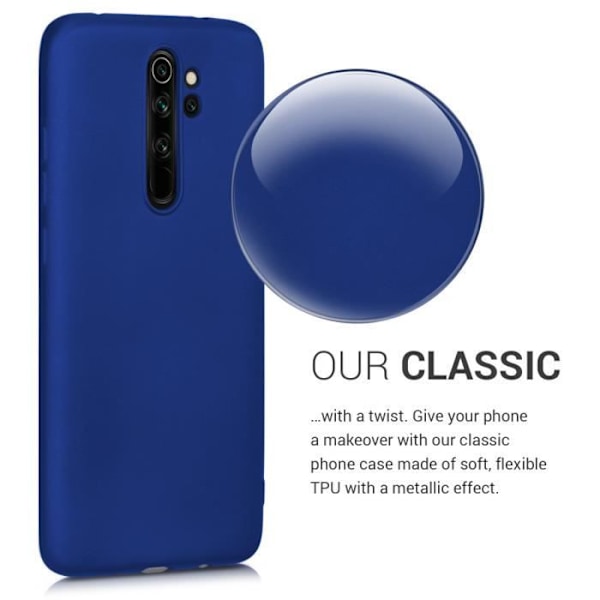 Coque - kwmobile - Xiaomi Redmi Note 8 Pro - Silikon TPU - Metallisk effekt - Mjuk Blå
