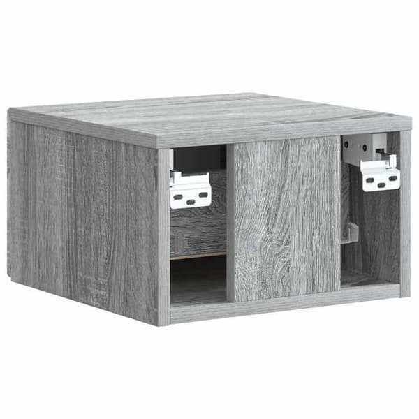 vidaXL Väggmonterad sängbord Sonoma grå 33 x 34,5 x 20 cm 898097