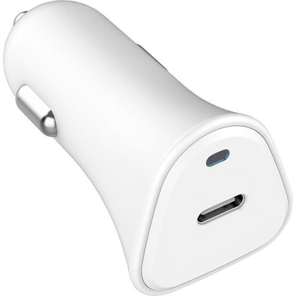 JUST GREEN - Dubbel billaddare - Återvinningsbar - USB-C PD - 25W - Strömförsörjning - Vit Vit