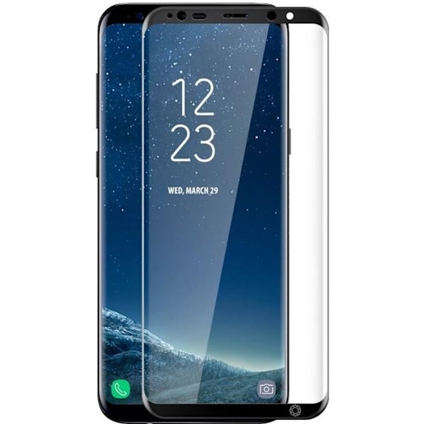 Film Ecran Härdat Glas - Styrkeglas - Samsung Galaxy S8 Plus - Svart - Ultra-resistenta - Livstidsgaranti Svart