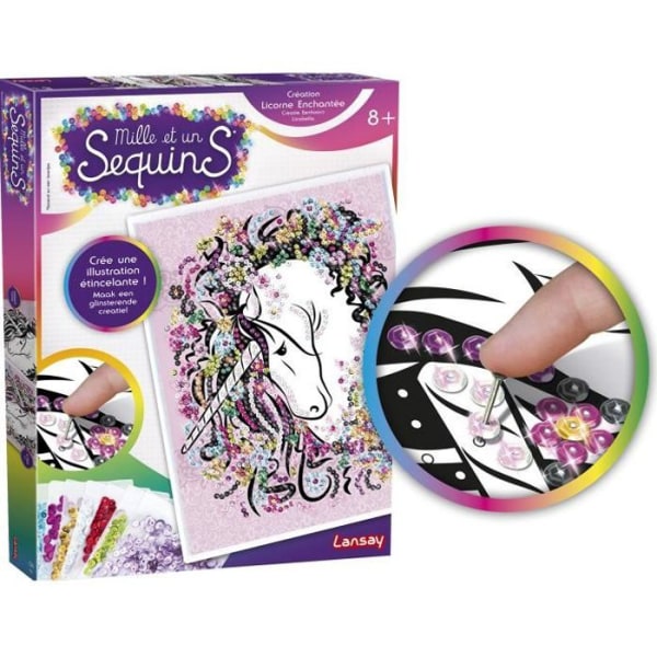 LANSAY Unicorn Thousand and One Sequins Creative Kit - Konstnärliga aktiviteter - Från 8 år