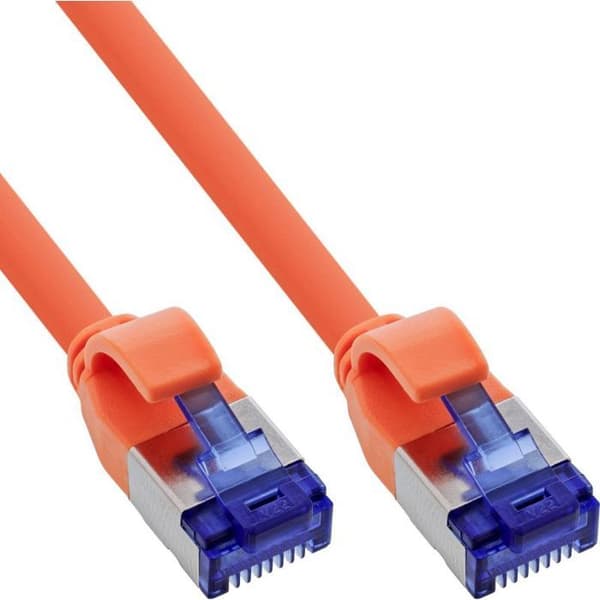 Kopplingskabel - INLINE - Slim - Cat. 6A - S/FTP - 20 m - PoE - Orange