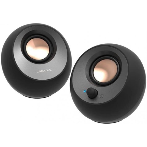 Högtalare - Creative - Pebble V3 - USB-C - Bluetooth 5.0 - 2.25" full-range högtalare Svart