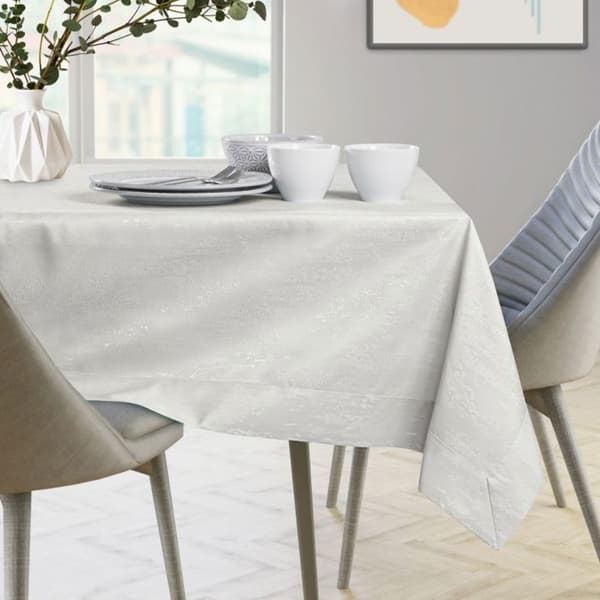 Bordduk Flhf Bordduk Vesta krämig pressad modern 140x340 AmeliaHome