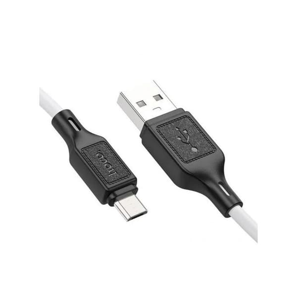Laddkabel - HOCO - Micro-USB - 2.4A - Vit - Flexibel och hållbar Vit
