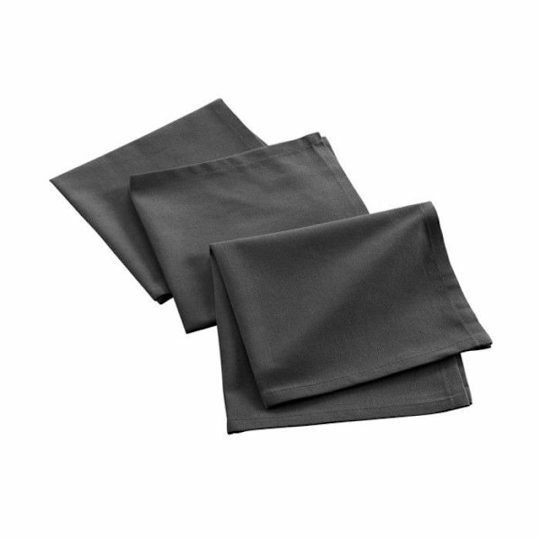 Set med 3 Servetter "Mistral" 40x40cm Antracit Antracit