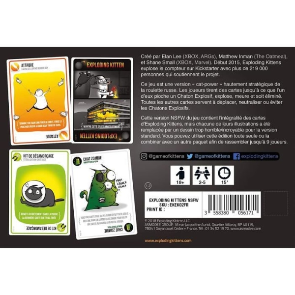 Kortspel - Exploding Kittens: NSFW Edition - Asmodee - Festspel för vuxna Flerfärgad
