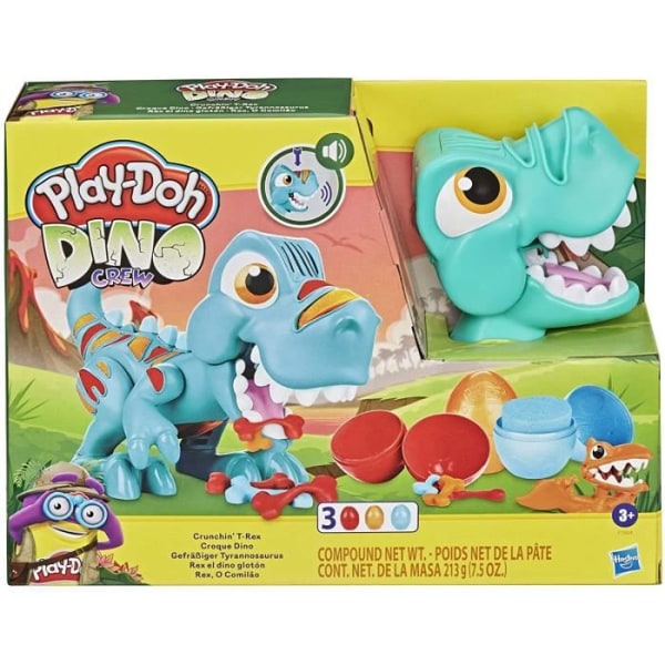 Play-Doh Dino Crew Dino Crunch Toy med dinosaurieljud och 3 Playdough-ägg - från 3 år och uppåt