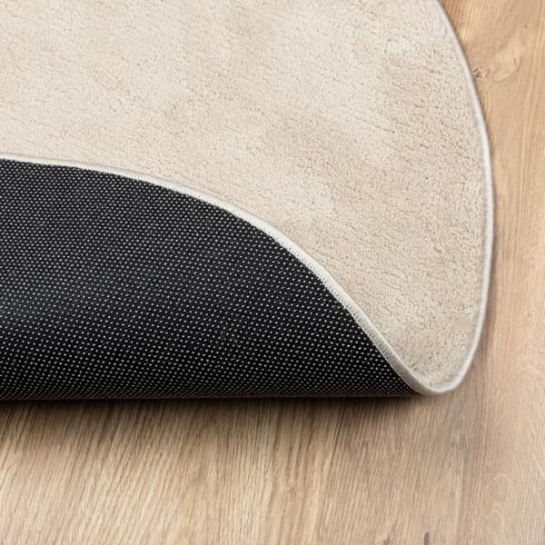 Oval matta beige 160 x 230 cm - polyester, matt finish, modern stil beige
