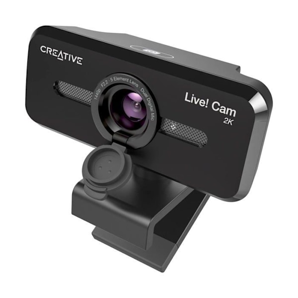 Creative Labs Creative Live! Cam Sync - V3 - Webbkamera - Farbe - 5 MP - 2560 x 1440 - 1080p, 1440p - Ljud - USB2.0 - YUY2 Svart